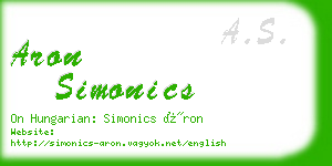 aron simonics business card